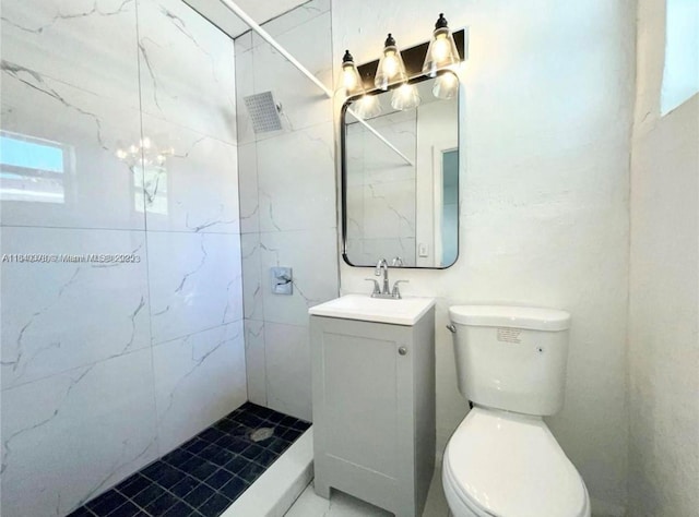 1130 NE 111th St, Biscayne Park, FL 33161 - full bath featuring a chandelier, a tile shower, and vanity