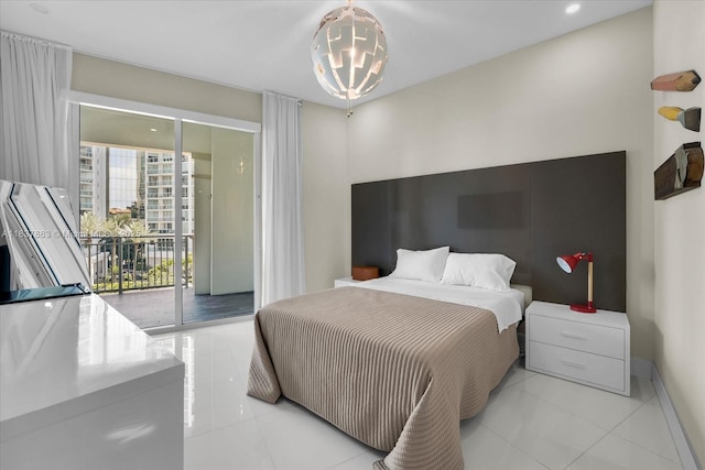 200 Sunny Isles Blvd Unit Th-404, Sunny Isles Beach, FL 33160 - tiled bedroom featuring access to exterior and baseboards
