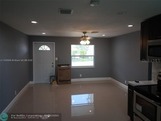 1610 S 22nd Ave, Hollywood, FL 33020 - foyer entrance featuring a ceiling fan and recessed lighting