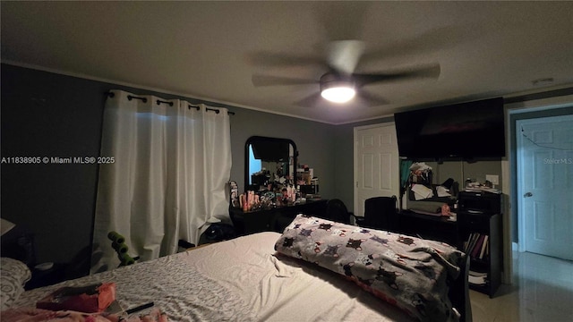 1610 S 22nd Ave, Hollywood, FL 33020 - bedroom with a ceiling fan, crown molding, and a closet