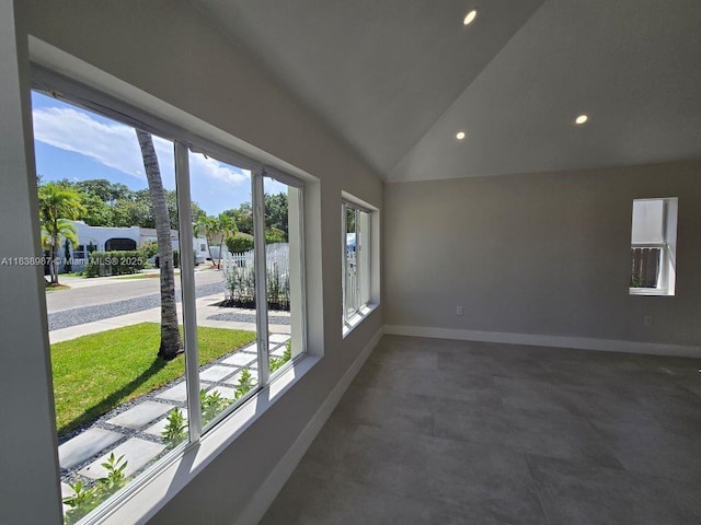 1923 NW 48th St, Miami, FL 33142 - unfurnished room featuring recessed lighting and vaulted ceiling