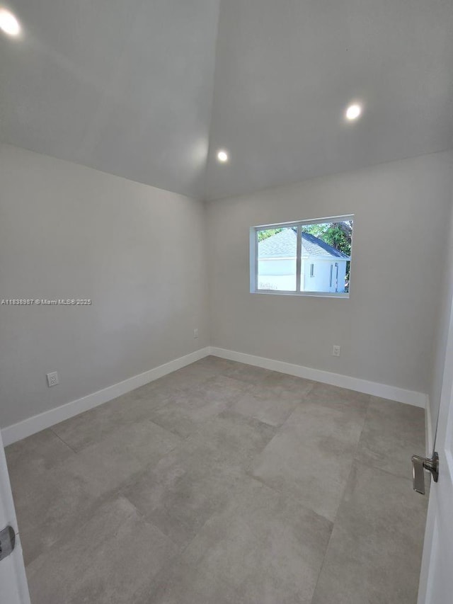 1923 NW 48th St, Miami, FL 33142 - unfurnished room with vaulted ceiling and recessed lighting