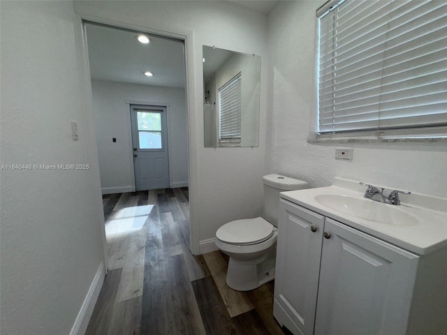433 SW 28th Ave, Fort Lauderdale, FL 33312 - bathroom featuring wood finished floors, vanity, and recessed lighting