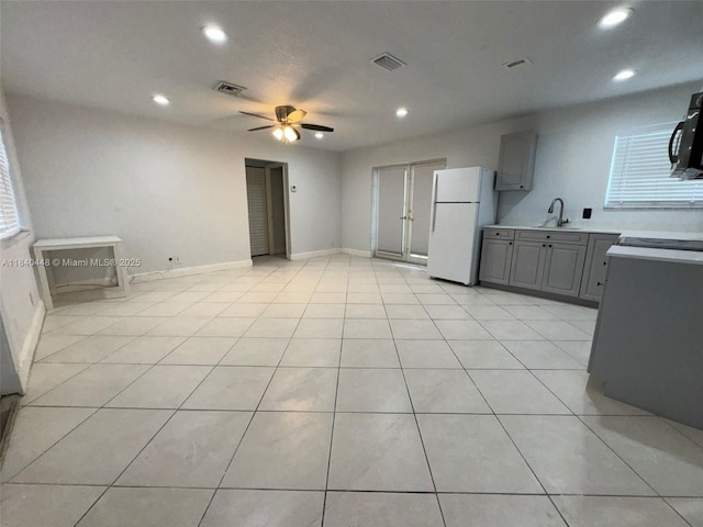 433 SW 28th Ave, Fort Lauderdale, FL 33312 - unfurnished living room with recessed lighting, ceiling fan, and light tile patterned flooring