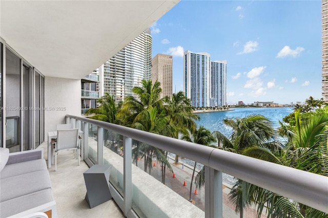 465 Brickell Ave Unit 417, Miami, FL 33131 - balcony with a water view and a view of city