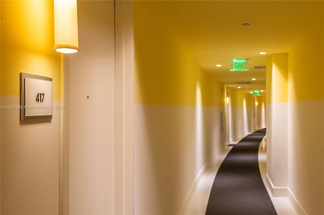 465 Brickell Ave Unit 417, Miami, FL 33131 - hallway featuring baseboards and recessed lighting
