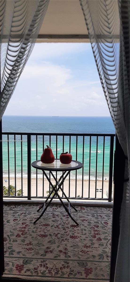 2101 S Ocean Dr Unit 1802, Hollywood, FL 33019 - balcony with view of water and beach