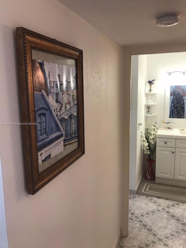 2101 S Ocean Dr Unit 1802, Hollywood, FL 33019 - hallway featuring baseboards and a sink