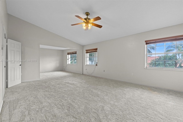 7767 NW 187th Ter, Miami, FL 33015 - unfurnished room with a ceiling fan, carpet flooring, and lofted ceiling