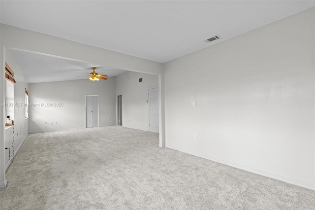 7767 NW 187th Ter, Miami, FL 33015 - spare room featuring lofted ceiling, ceiling fan, and carpet