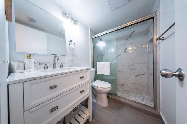 7625 NW 79th Ave Unit 101, Tamarac, FL 33321 - bathroom featuring a marble finish shower, vanity, and tile patterned floors