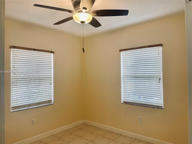 3401 SW 11th St Unit 1B, Miami, FL 33135 - spare room with ceiling fan and light marble finish flooring