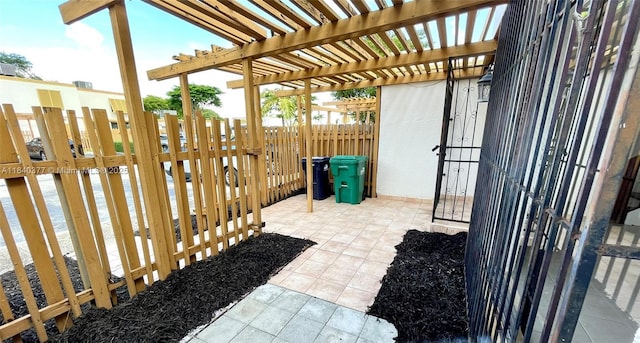 1725 SW 131st Place Cir S, Miami, FL 33175 - view of patio / terrace featuring a pergola, a water view, and a gate