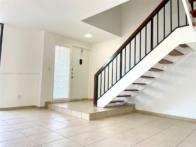 1725 SW 131st Place Cir S, Miami, FL 33175 - tiled foyer entrance with stairway and baseboards