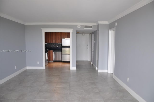13499 Biscayne Blvd Unit 1011, North Miami, FL 33181 - unfurnished living room with ornamental molding and baseboards