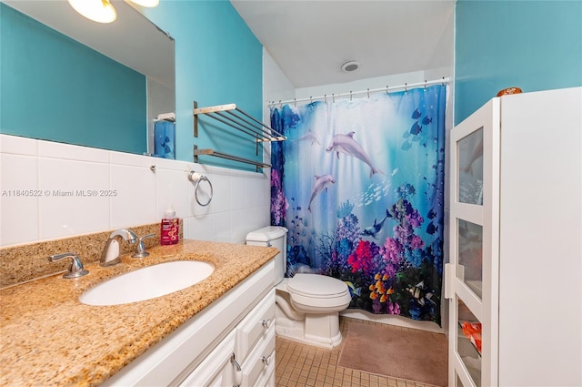 9370 SW 61st St, Miami, FL 33173 - bathroom featuring vanity, tile patterned flooring, and curtained shower