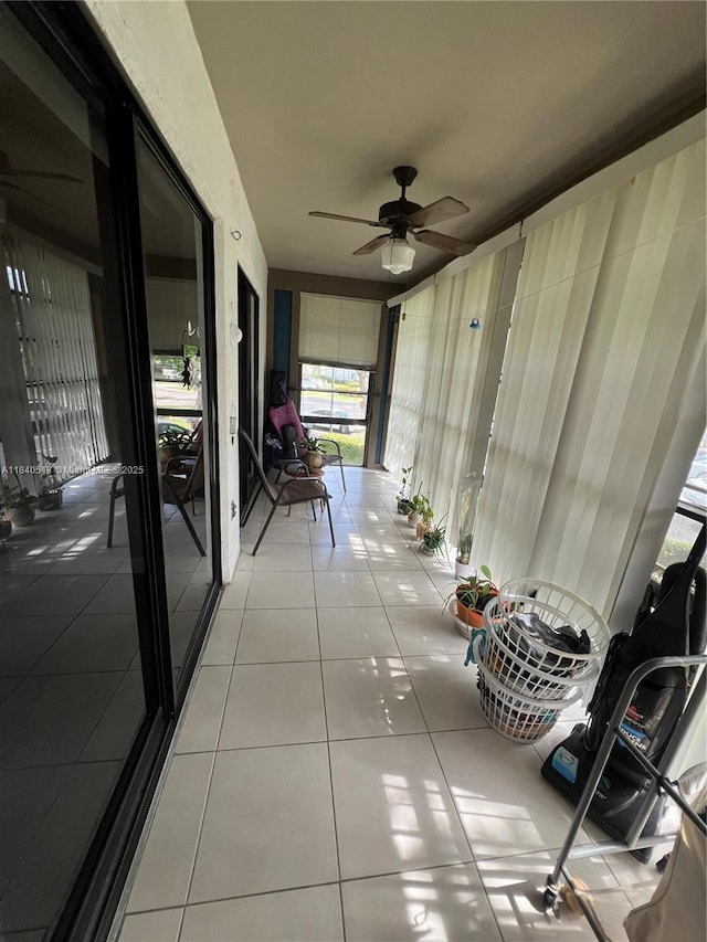 10415 E Clairmont Cir Unit 212, Tamarac, FL 33321 - sunroom / solarium with ceiling fan, tile patterned flooring, and plenty of natural light