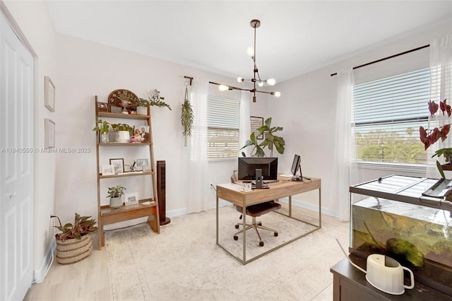 25009 SW 108th Ave, Homestead, FL 33032 - office featuring a chandelier and baseboards