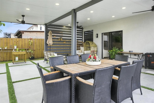 25009 SW 108th Ave, Homestead, FL 33032 - view of patio featuring ceiling fan and outdoor dining area