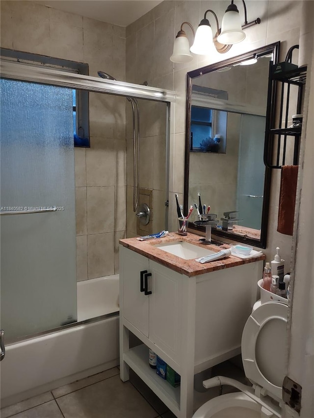 2506 Mayo St, Hollywood, FL 33020 - full bathroom with shower / bath combination with glass door, vanity, and tile patterned floors