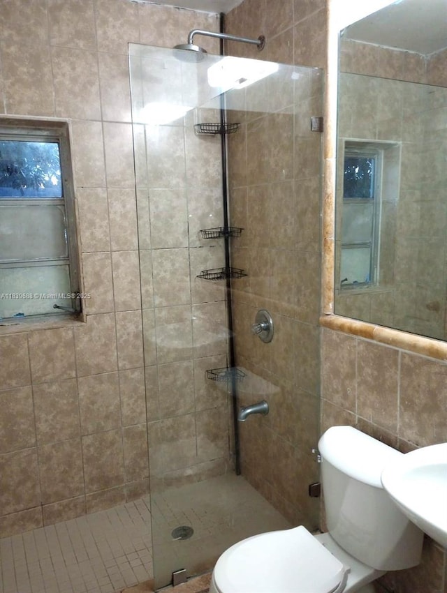 14760 Tyler St, Miami, FL 33176 - full bathroom featuring a stall shower and tile walls