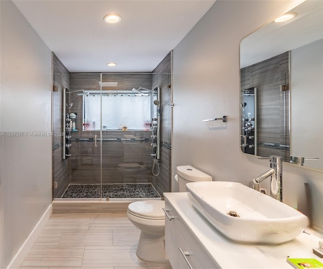 1000 NE 204th Ln Unit D, Miami, FL 33179 - bathroom featuring recessed lighting, a stall shower, and vanity