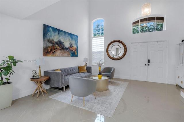 1204 Bayview Cir, Weston, FL 33326 - tiled entrance foyer featuring a towering ceiling and plenty of natural light