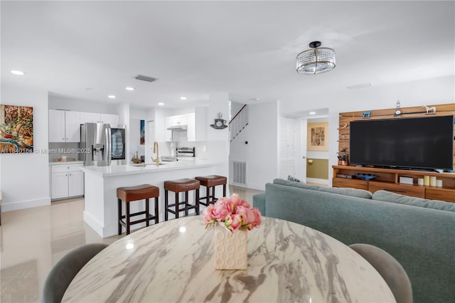 1204 Bayview Cir, Weston, FL 33326 - dining area featuring recessed lighting and stairway