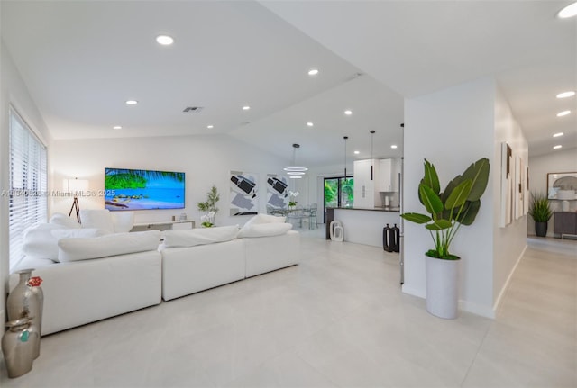 13526 Jonquil Pl, Wellington, FL 33414 - living area with recessed lighting and vaulted ceiling