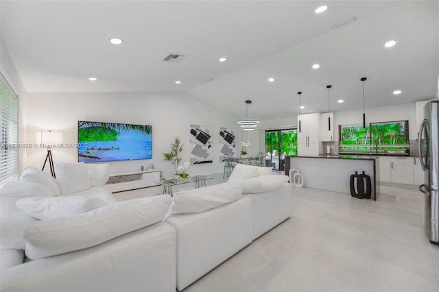 13526 Jonquil Pl, Wellington, FL 33414 - living room with lofted ceiling and recessed lighting