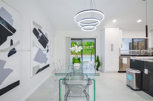 13526 Jonquil Pl, Wellington, FL 33414 - dining space featuring a chandelier and recessed lighting