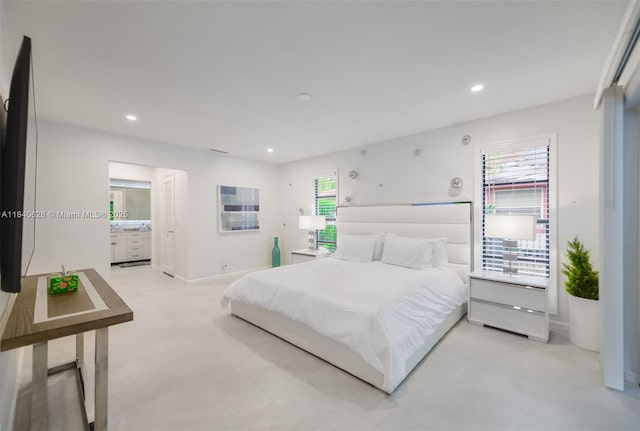 13526 Jonquil Pl, Wellington, FL 33414 - bedroom featuring recessed lighting, light carpet, and ensuite bath