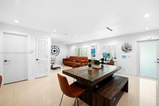 2511 Tequesta Ln, Coconut Grove, FL 33133 - dining room featuring recessed lighting and light tile patterned floors
