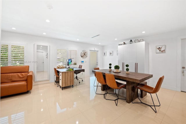 2511 Tequesta Ln, Coconut Grove, FL 33133 - dining area featuring light tile patterned flooring, healthy amount of natural light, and recessed lighting