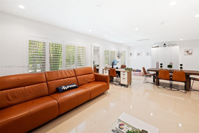 2511 Tequesta Ln, Coconut Grove, FL 33133 - living area with light tile patterned floors and recessed lighting