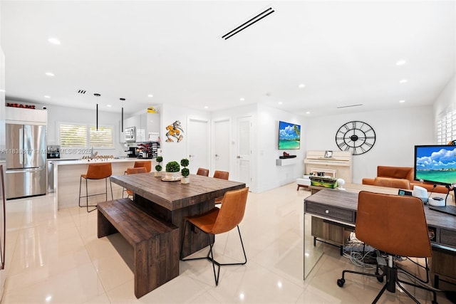 2511 Tequesta Ln, Coconut Grove, FL 33133 - dining space featuring recessed lighting and light tile patterned floors