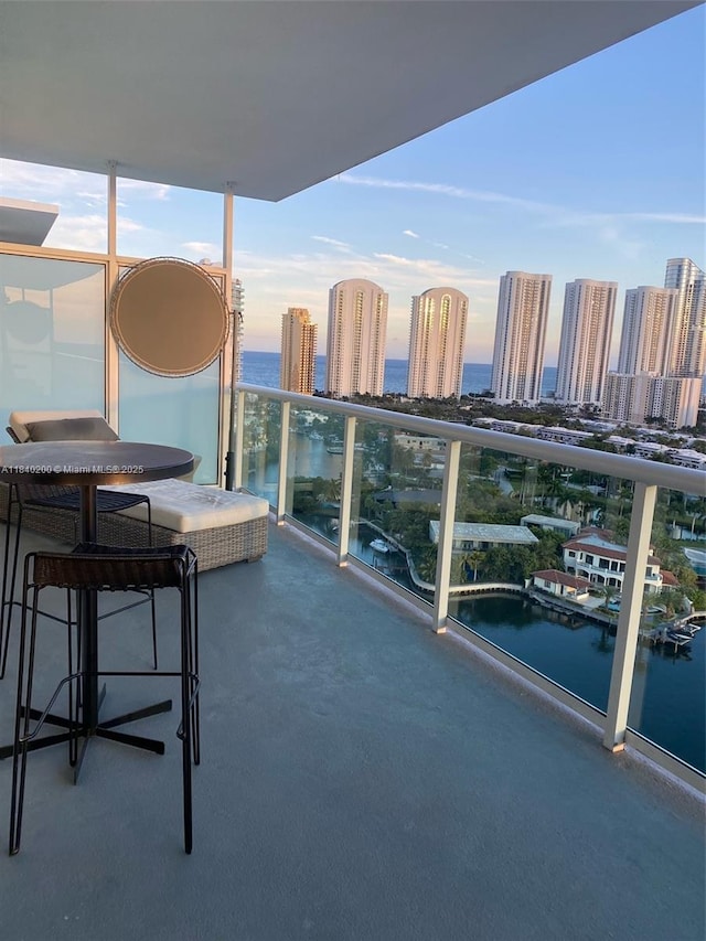 400 Sunny Isles Blvd Unit 2007, Sunny Isles Beach, FL 33160 - balcony with a water view and a view of skyline