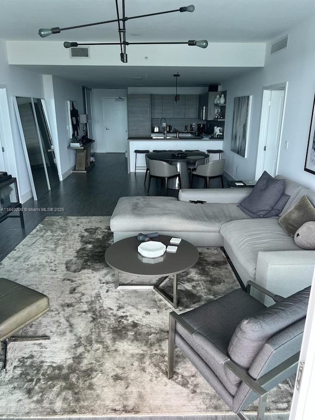 400 Sunny Isles Blvd Unit 2007, Sunny Isles Beach, FL 33160 - living room featuring dark wood-type flooring