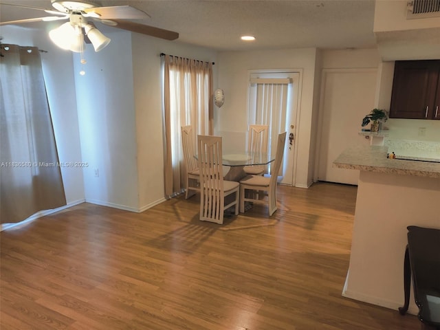 10361 SW 150th Ct Unit 13104, Miami, FL 33196 - dining room featuring a ceiling fan, light wood-style flooring, and recessed lighting