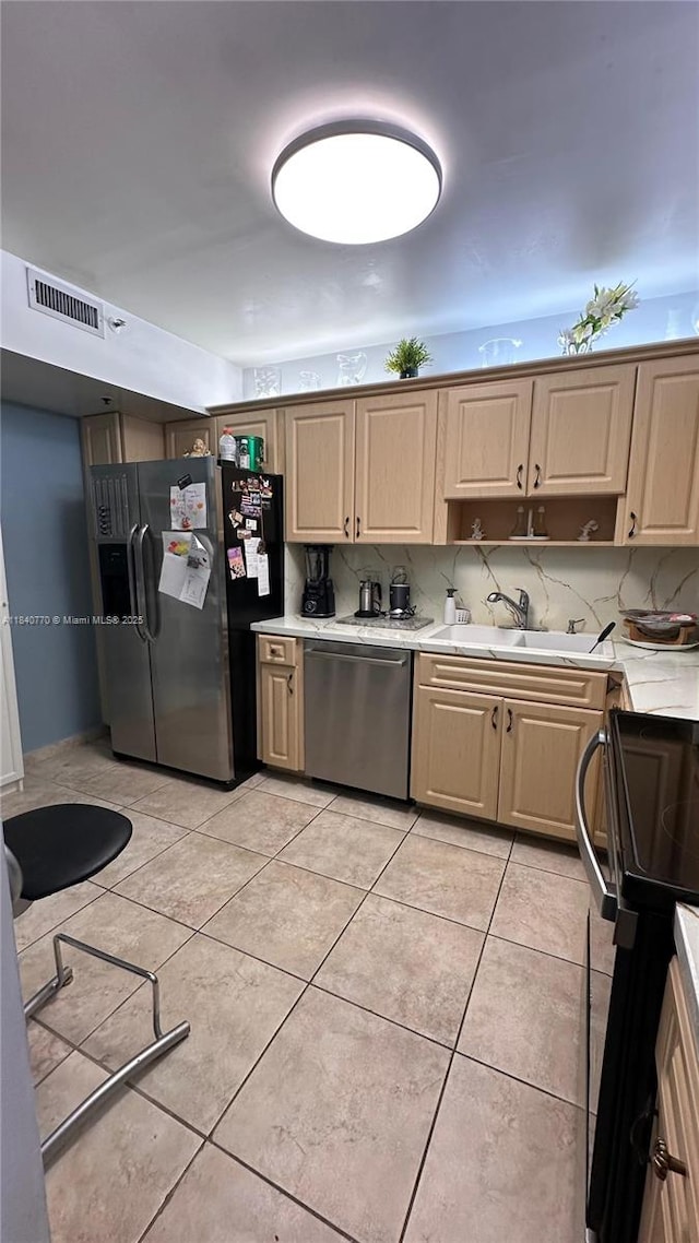 4001 Hillcrest Dr Unit 705, Hollywood, FL 33021 - kitchen with fridge with ice dispenser, range, light countertops, dishwasher, and light tile patterned flooring