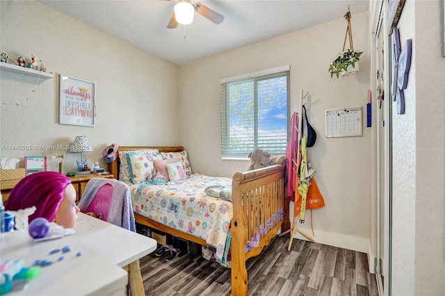 8657 SW 22nd Ct, Miramar, FL 33025 - bedroom featuring wood finished floors and a ceiling fan