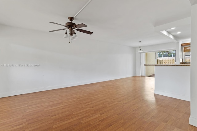 8713 SW 137th Ave Unit 8713, Miami, FL 33183 - empty room featuring ceiling fan, light wood finished floors, and recessed lighting