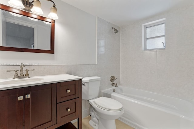8713 SW 137th Ave Unit 8713, Miami, FL 33183 - bathroom featuring tile walls, vanity, and shower / bath combination