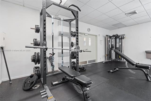2100 W Sans Souci Blvd Unit E1, North Miami, FL 33181 - gym featuring a drop ceiling