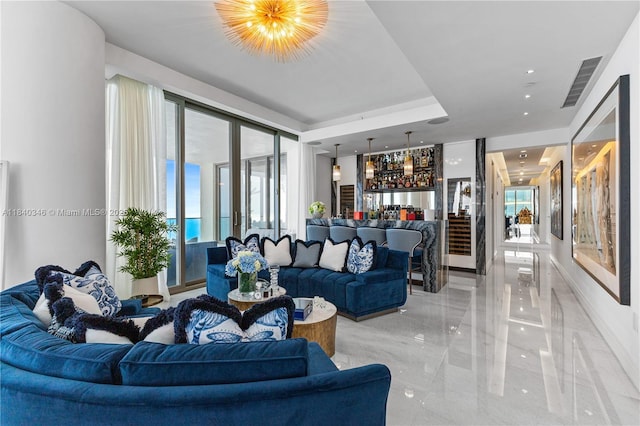 17901 Collins Ave Unit Ts4205, Sunny Isles Beach, FL 33160 - living room with healthy amount of natural light and light marble finish flooring