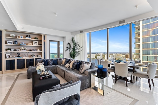 17901 Collins Ave Unit Ts4205, Sunny Isles Beach, FL 33160 - living room featuring tile patterned flooring and a view of city
