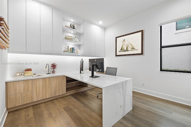 13467 Artisan Cir, Palm Beach Gardens, FL 33418 - home office with wood finished floors and recessed lighting