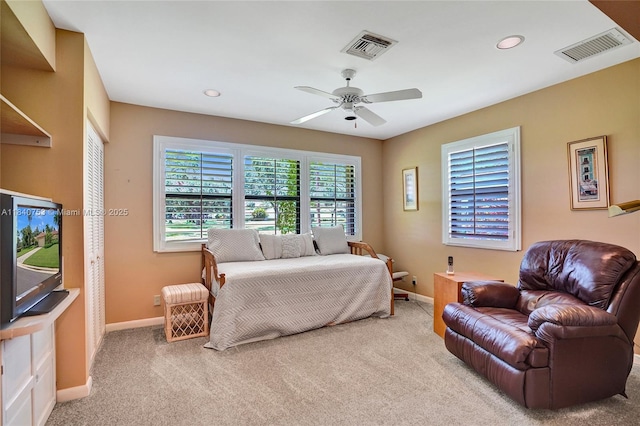 53 Northwoods Ln, Boynton Beach, FL 33436 - bedroom featuring carpet, recessed lighting, and ceiling fan