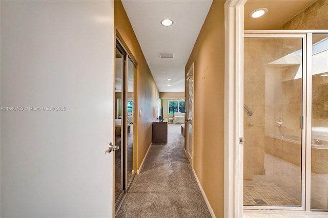 53 Northwoods Ln, Boynton Beach, FL 33436 - hall with carpet flooring and recessed lighting