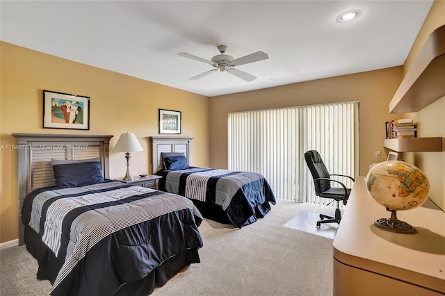 53 Northwoods Ln, Boynton Beach, FL 33436 - carpeted bedroom featuring a ceiling fan and recessed lighting